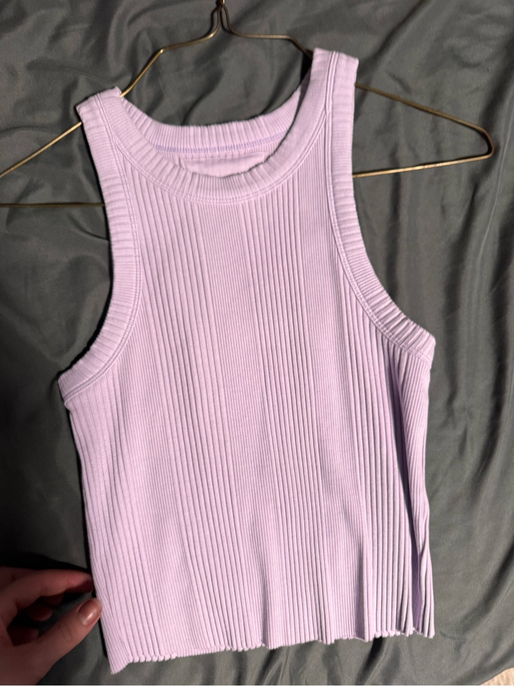 aerie Ribbed Cropped Tank Top - Lilac